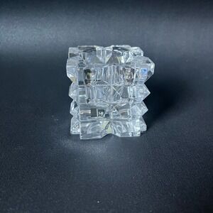 Mikasa Skylight Crystal Cube Candle Holder XY 371/331 Faceted Glass‎ Slovenia
